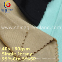 Tissu de Jersey de Jersey simple de Spandex de coton pour le textile de vêtement (GLLML415)